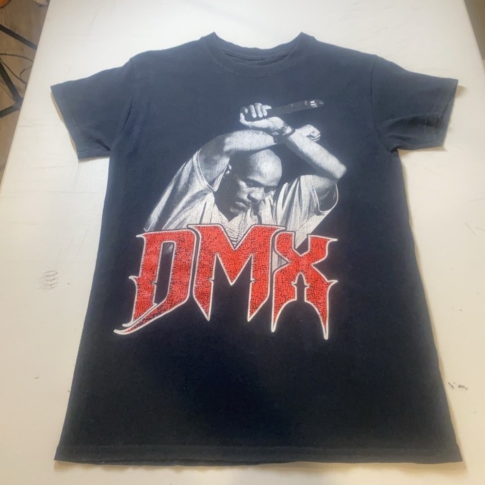 DMX Shirt Mens‎ Small Black Rap Hip Hop Graphic Tee Cracked Print Made Honduras